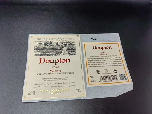 Stampa adesiva impermeabile dell'etichetta privata del metallo del marchio degli autoadesivi di Rose Red Embossed Gold Foil