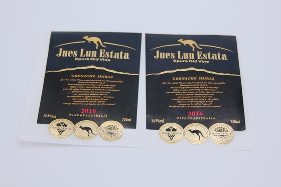 Gli autoadesivi caldi dell'etichetta del vino dell'oro hanno personalizzato il vinile di Matte Waterproof Labels Sticker White