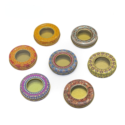 contenitore di spezia dello zafferano 50ml intorno alla latta di Tin Jar Tin Aluminum Tea della candela