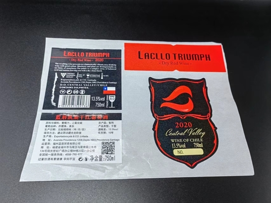 Etichette di goffratura della stagnola del marchio dell'oro dell'adesivo dell'alimento del rotolo di carta da stampa degli autoadesivi dell'etichetta del vino della bottiglia