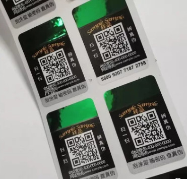 Etichette di contraffazione originali del laser di Qr di codice dell'autoadesivo su ordine dell'ologramma anti