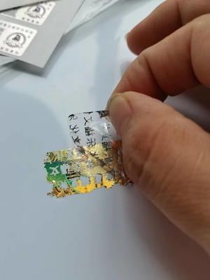 Rettangolo d'etichettatura della trasparenza dell'anti film falsificato olografico dell'autoadesivo angolo rotondo